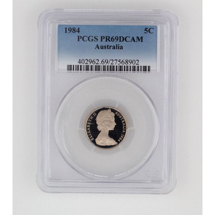 Elizabeth II, Five Cent, PR69DCAM , 1984