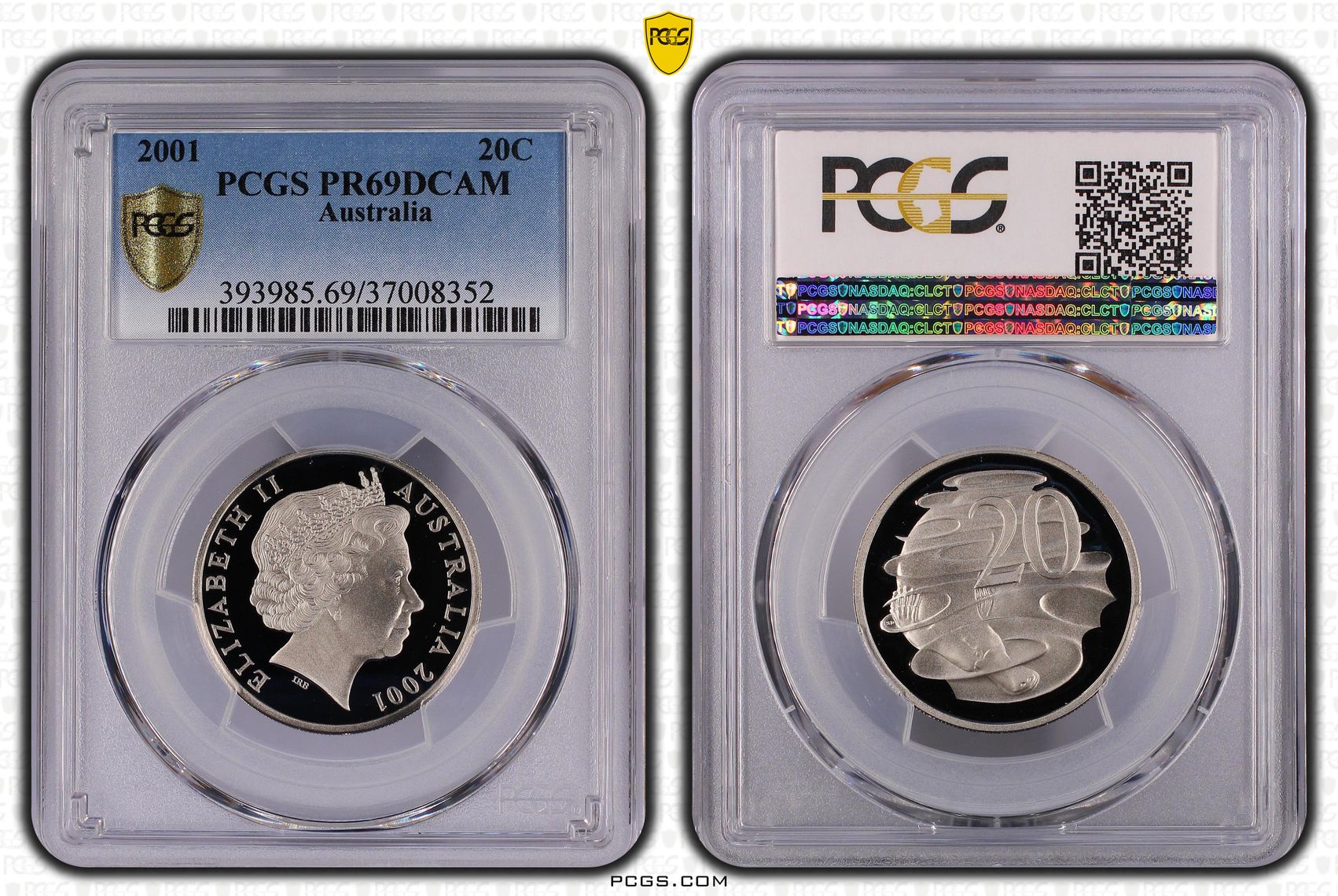 , Twenty Cent, 2001, PCGS PR69DCAM