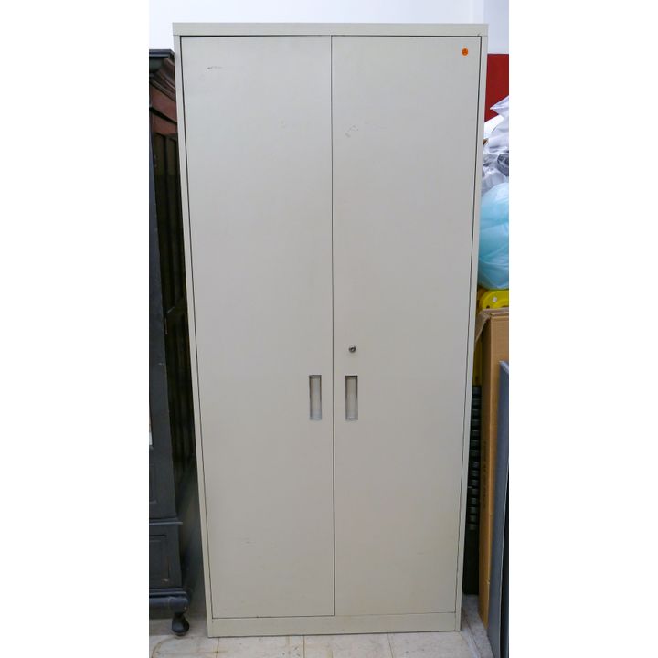 Vintage Off White Metal 2 Door Storage Cabinet 80.5''x36''x18''