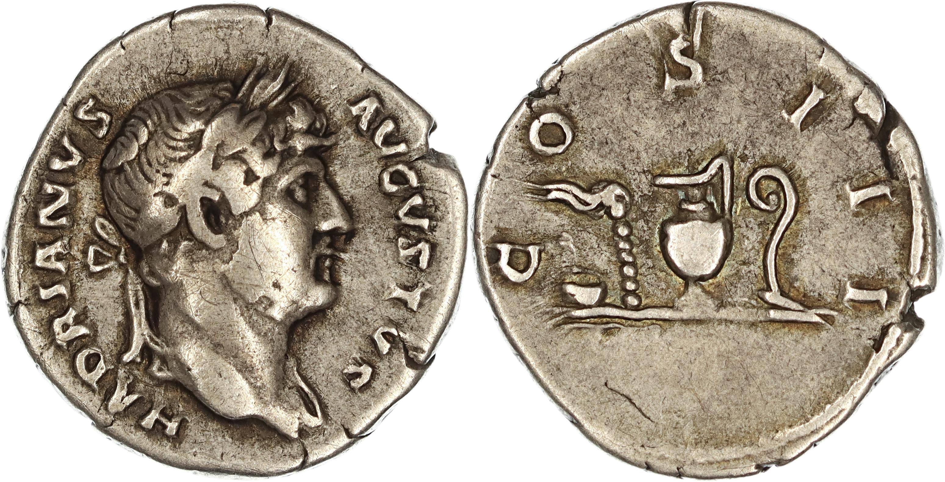 Roman Empire, Hadrian, Silver Denarius, 125-128 AD, nVF