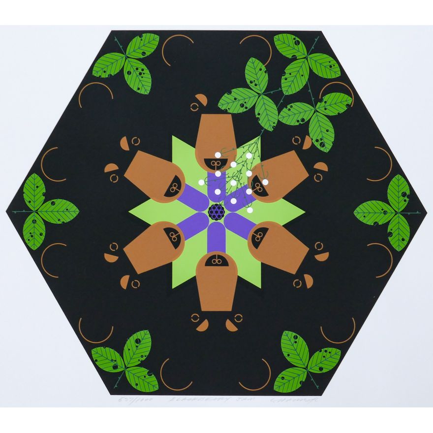 Charley Harper ''Blackbeary Jam'' 1984 Serigraph