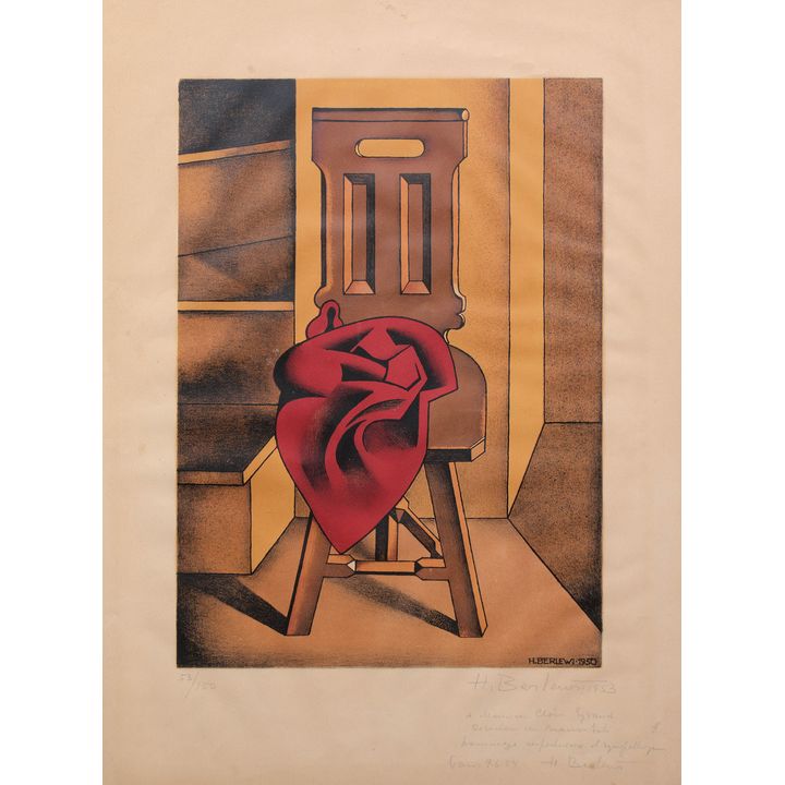 Krzesło z czerwoną draperią, 1950/1953