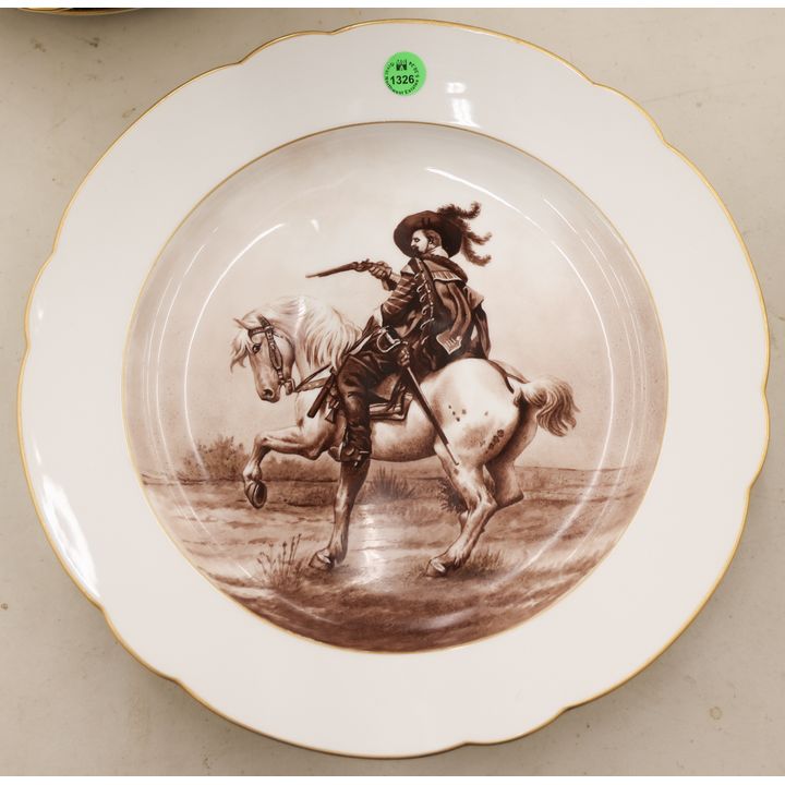 Royal Berlin Hand Painted Cavalier Porcelain Charger 12.5''