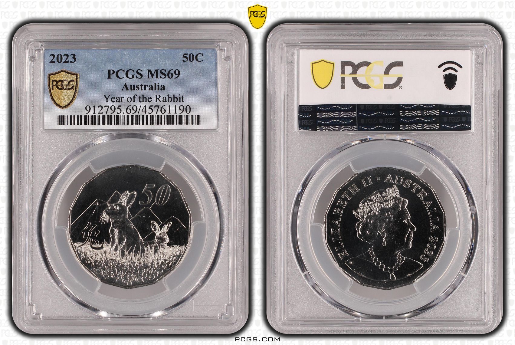 Year of the Rabbit, Fifty Cent, 2023, PCGS MS69