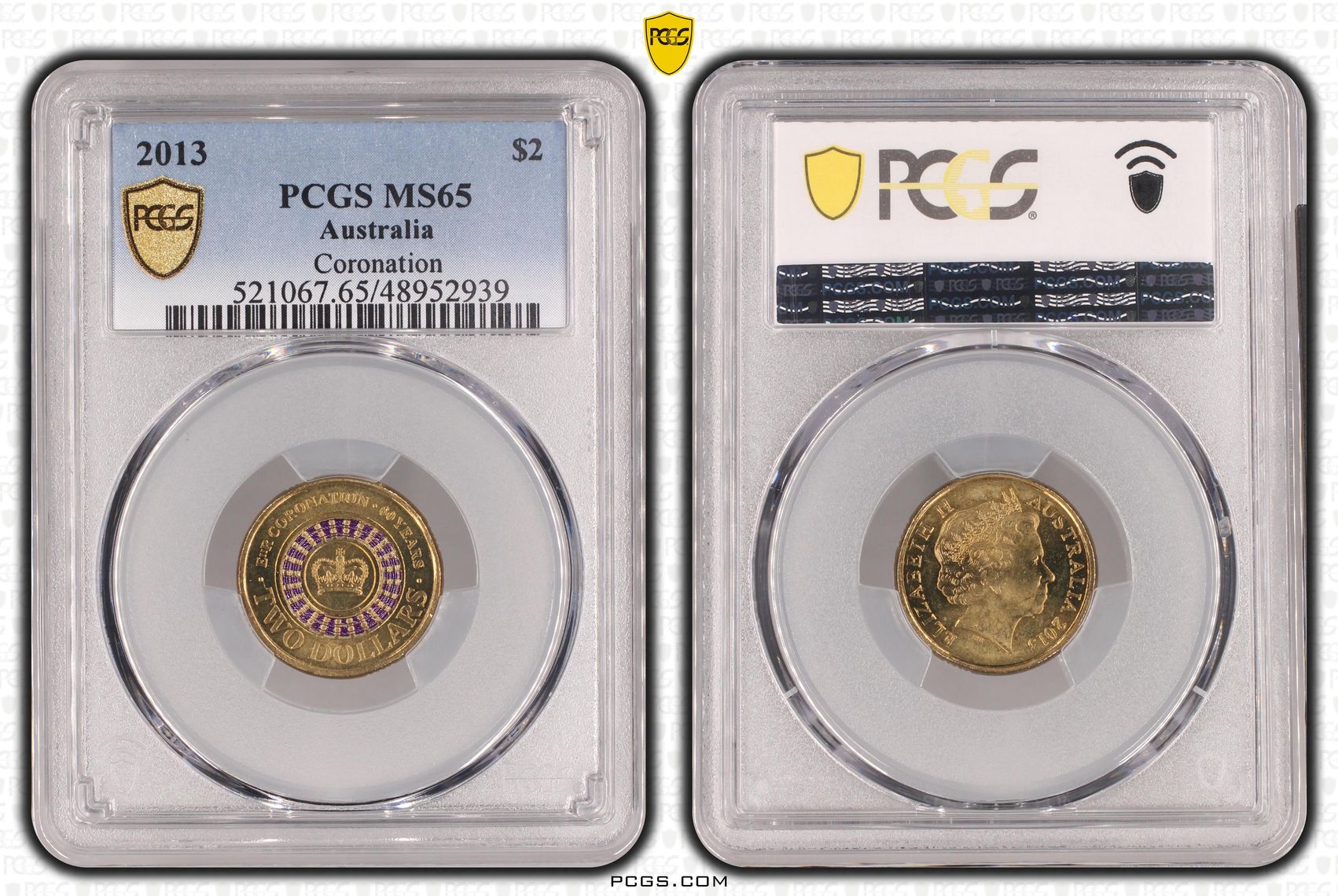 Coronation Colorized , Two Dollar, 2013, PCGS MS65