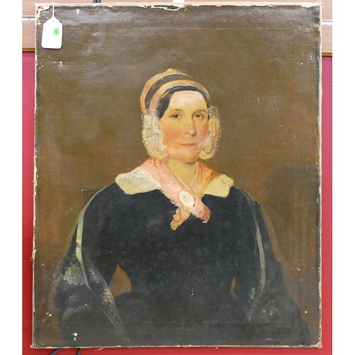 Antique American Portrait of a Woman Oil on Canvas 30''x25''