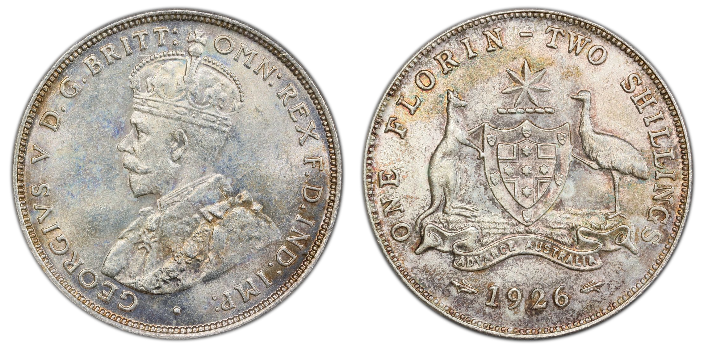 George V, Florin, 1926, PCGS MS63