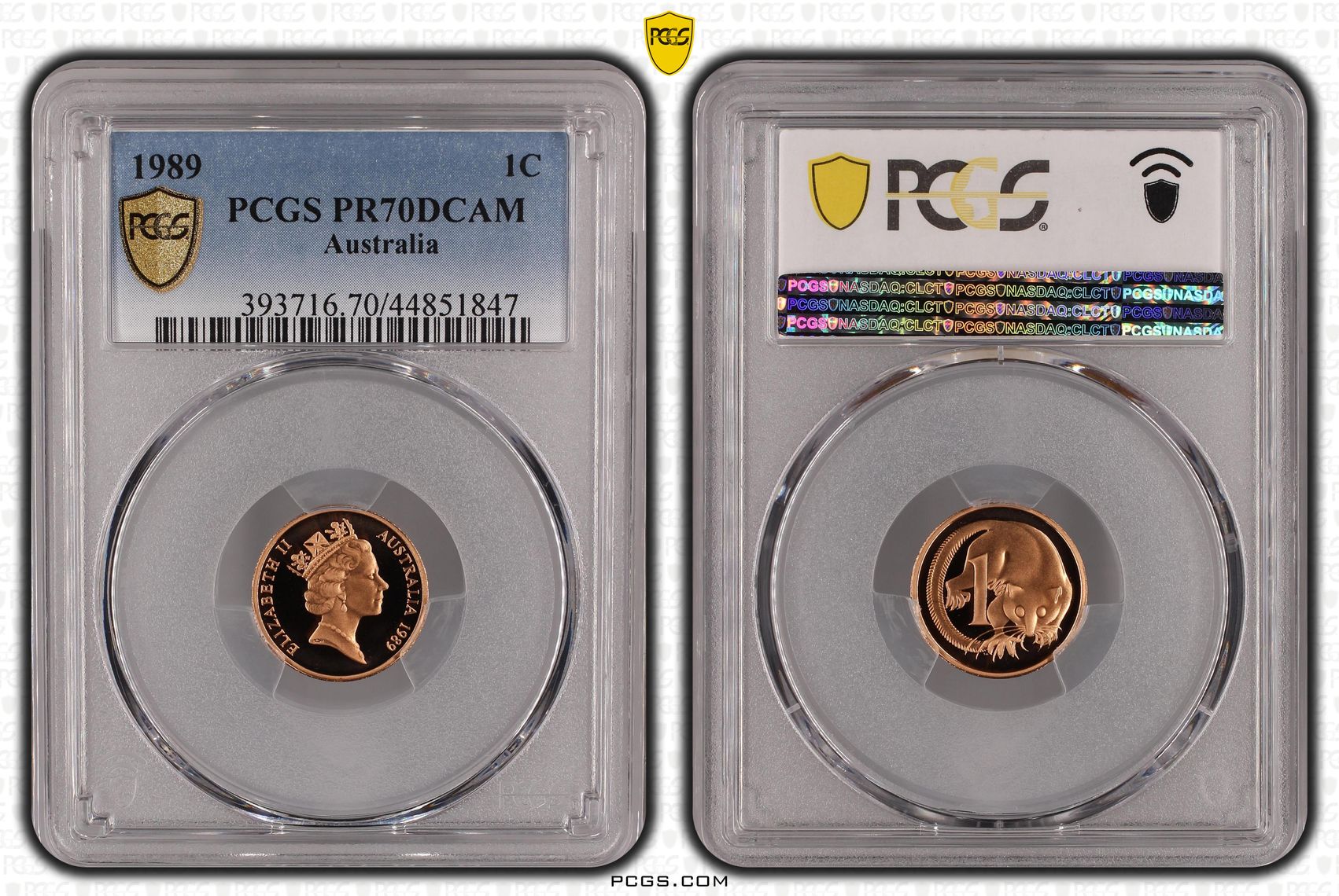 1989 Australia One Cent, 1c PCGS - PR70DCAM POP 26/0 -847