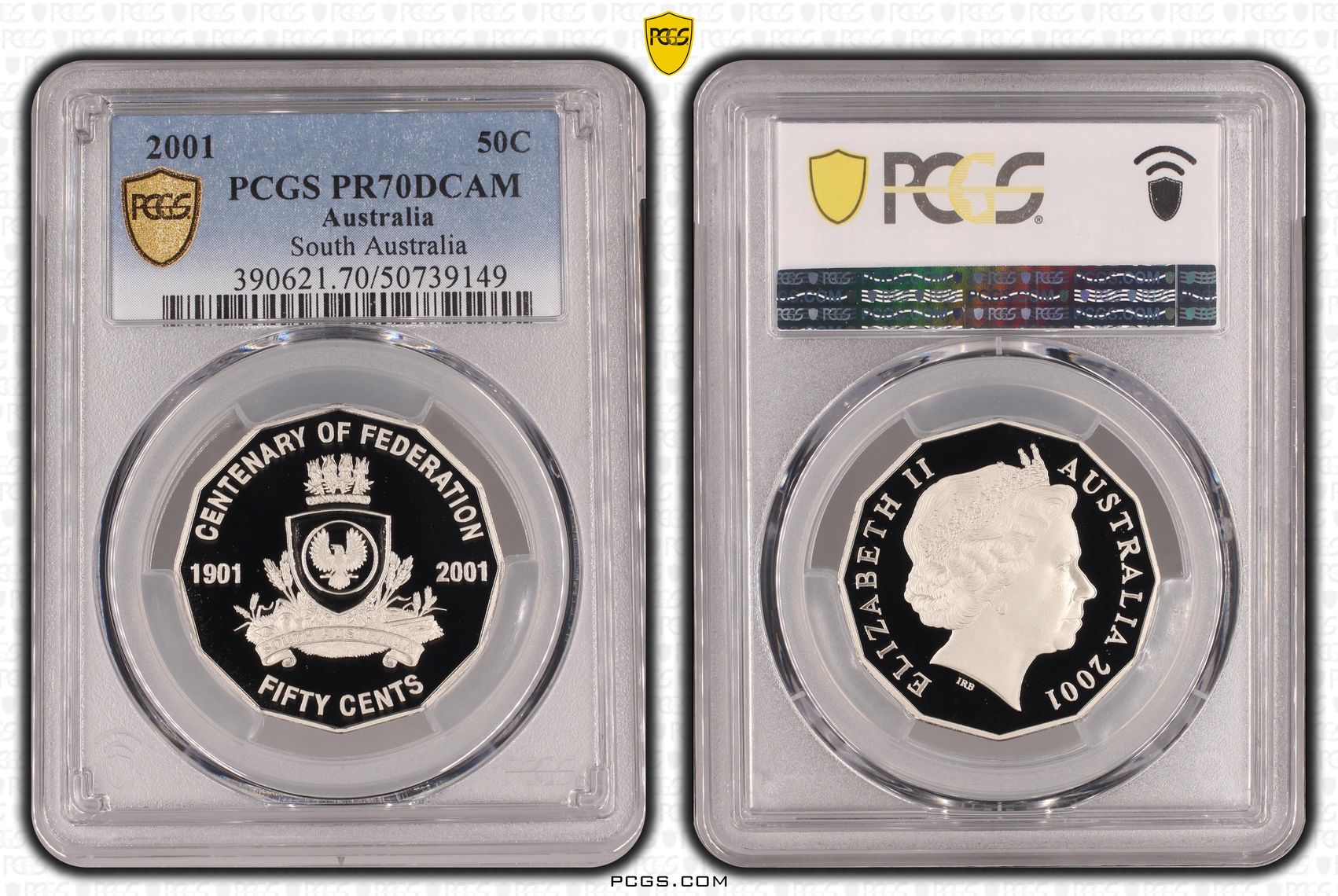 South Australia, Fifty Cent, 2001, PCGS PR70DCAM