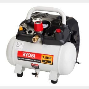 Ryobi 6 Litre Compressor Portable Oil Less 1.5HP | SCREW HOLES OPENED