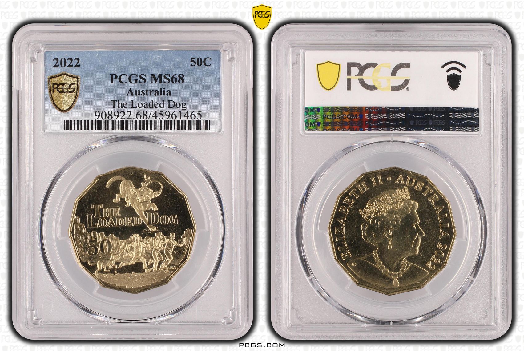 The Loaded Dog, Fifty Cent, 2022 POP Report 17/1, PCGS MS 68