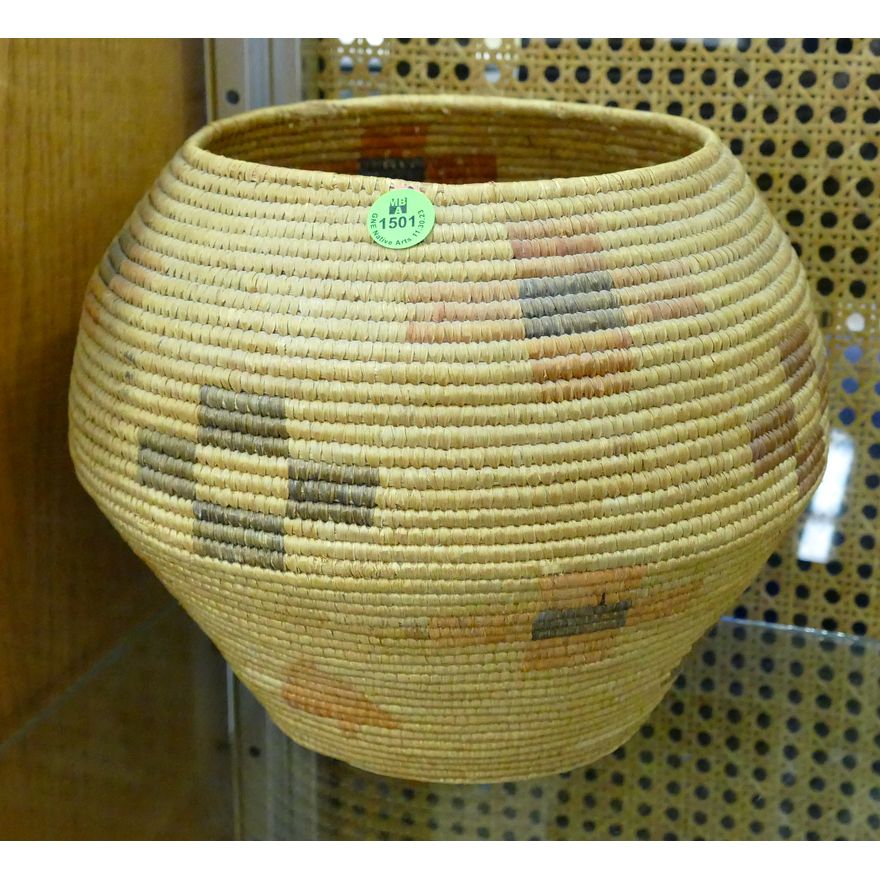 Old Alaskan Hooper Bay Indian Basket 8''
