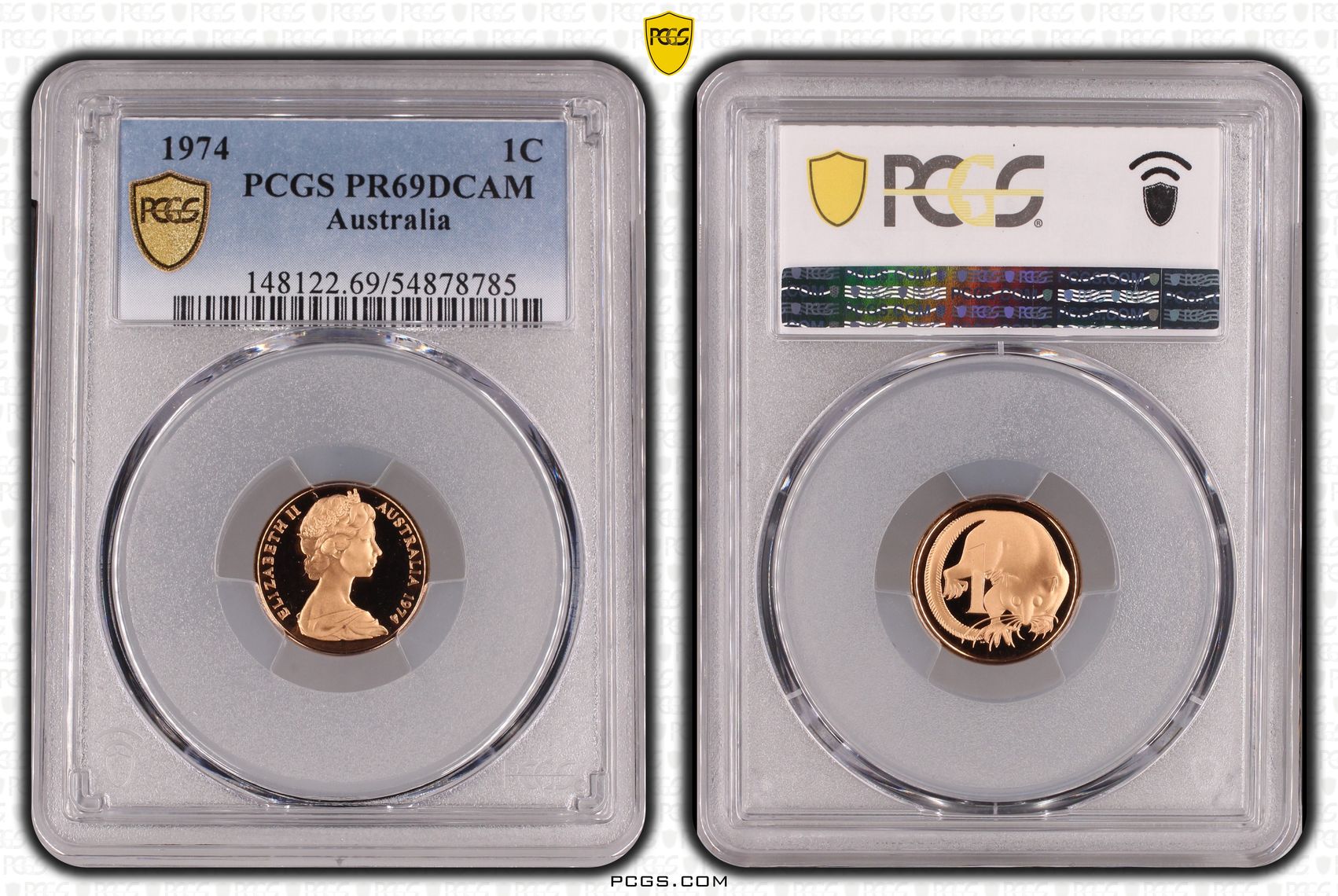 One Cent, 1974, Pcgs Pr69dcam