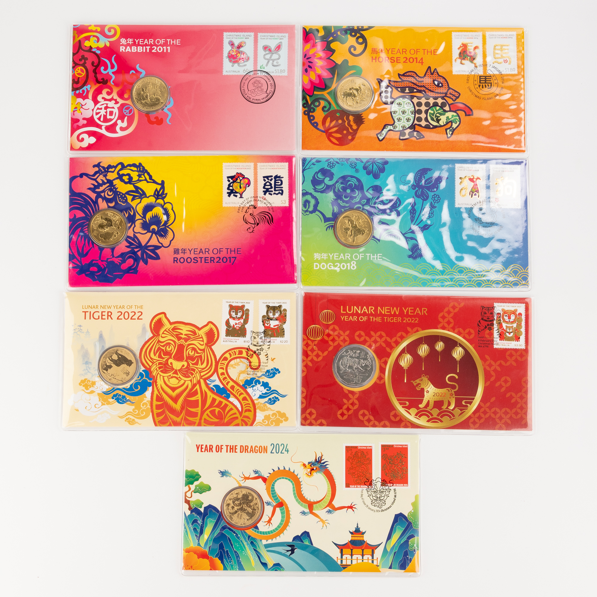 Lunar and Chinese New Year, Fifty Cents - One Dollar, 2011 - 2024, CHU