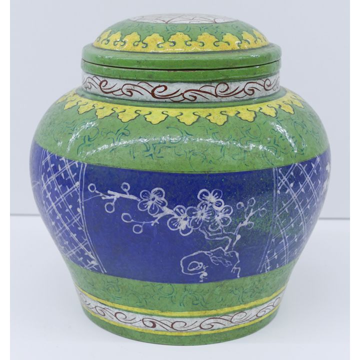 Chinese Republic Yixing Enameled Tea Jar
