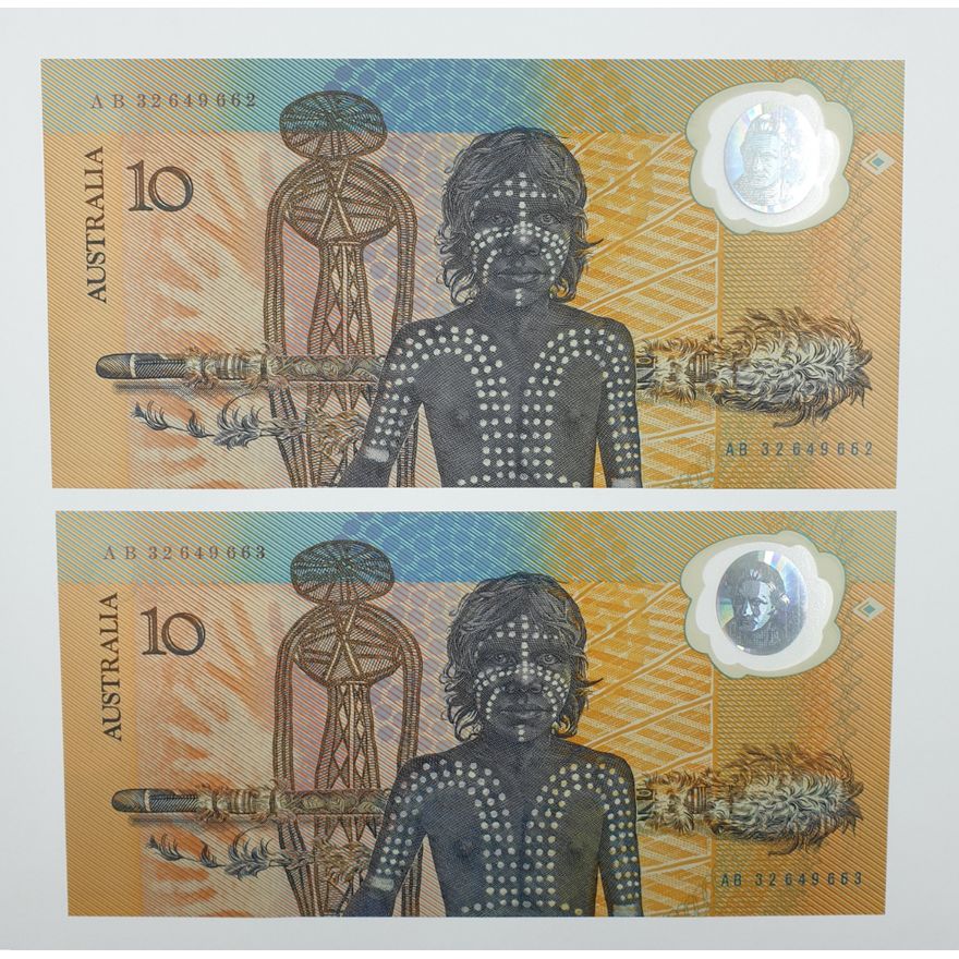 Consec. Bicentenary J/F $10 Notes
