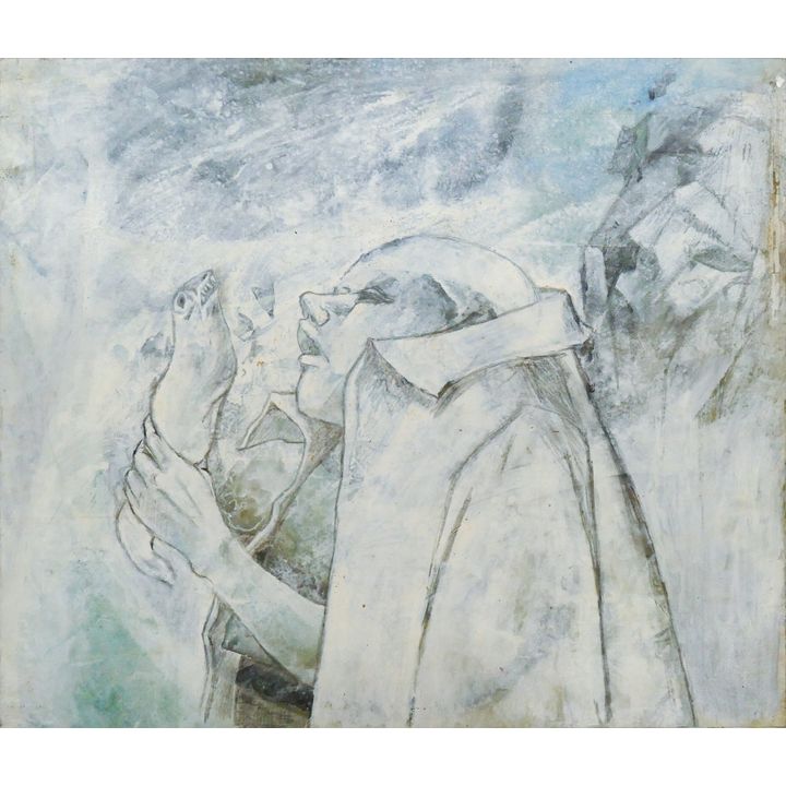 Neil Meitzler ''Prophet'' Casein on Paper Mounted to Masonite