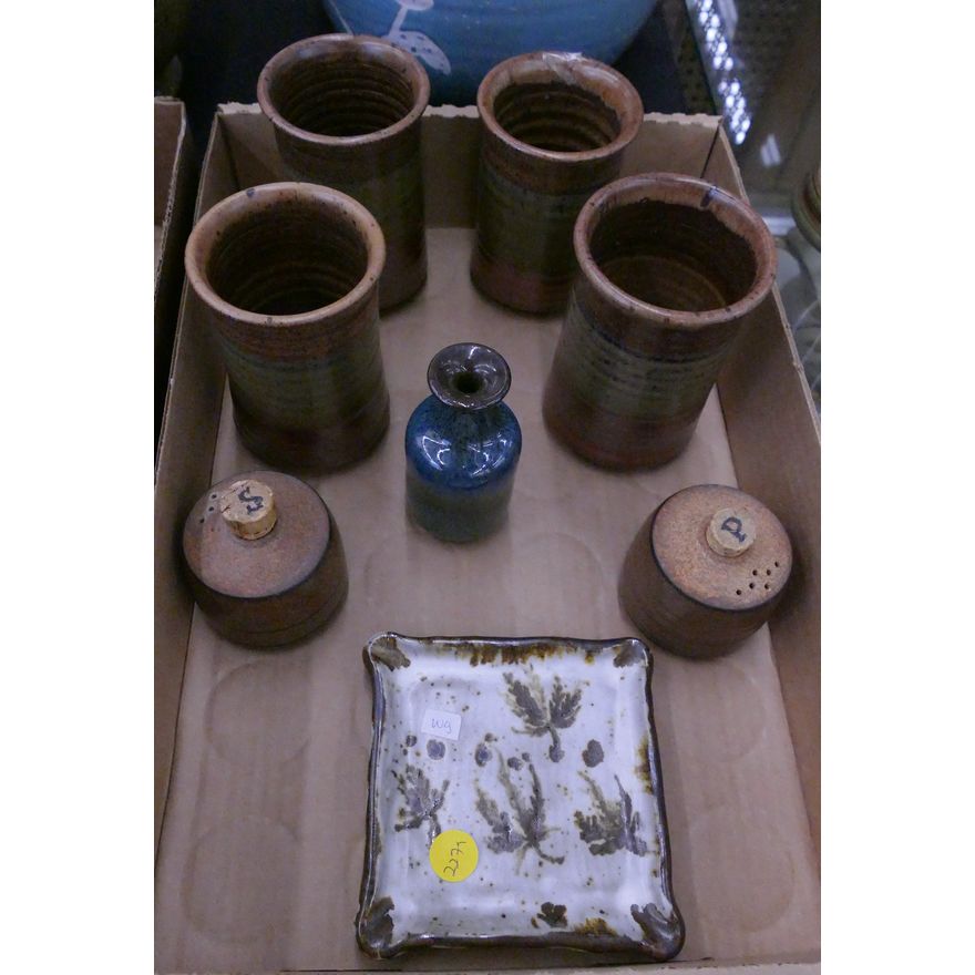 Box NW Studio Pottery 8pc Total- 3'' to 5''