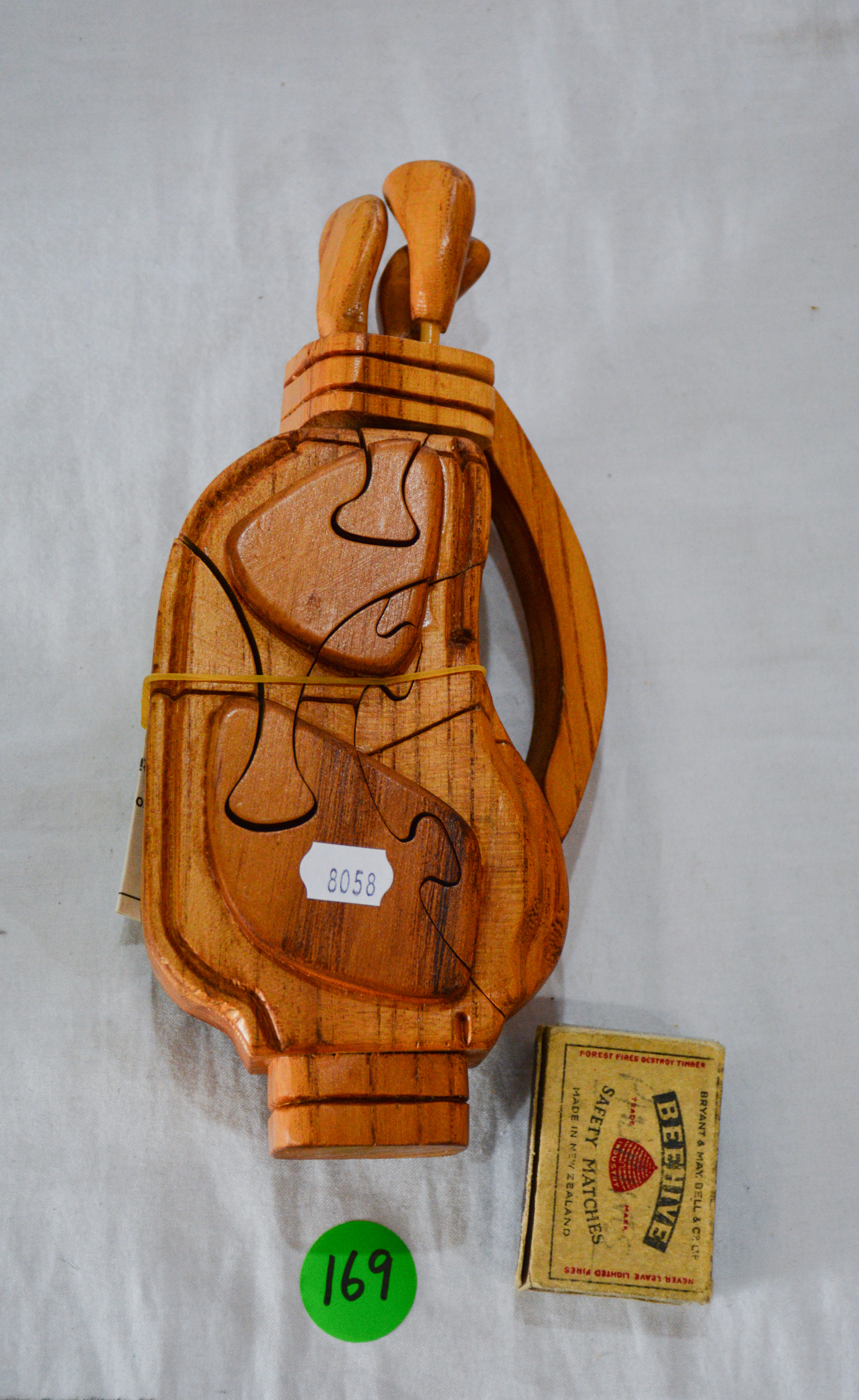 Wooden Puzzle Golf Caddy — NZ auction result