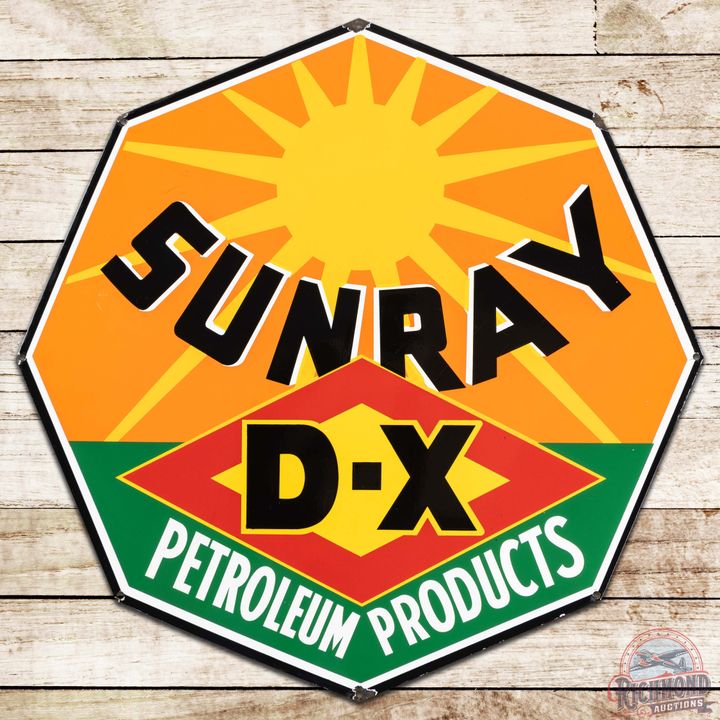 Incredible Sunray D-X Petroleum Products 27" Single Sided Porcelain Sign