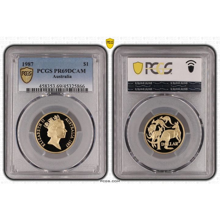 1987 Australia One Dollar, $1 PCGS - PR69DCAM -866