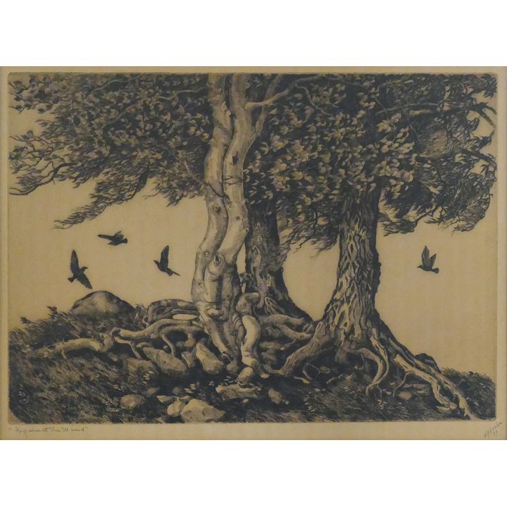 William R. Locke ''Against the Wind'' Signed Etching Matted 16''x20'' - AAA print