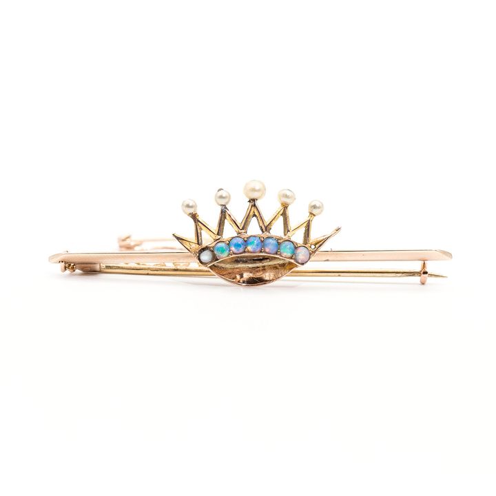 Opal, Moonstone & Pearl Brooch
