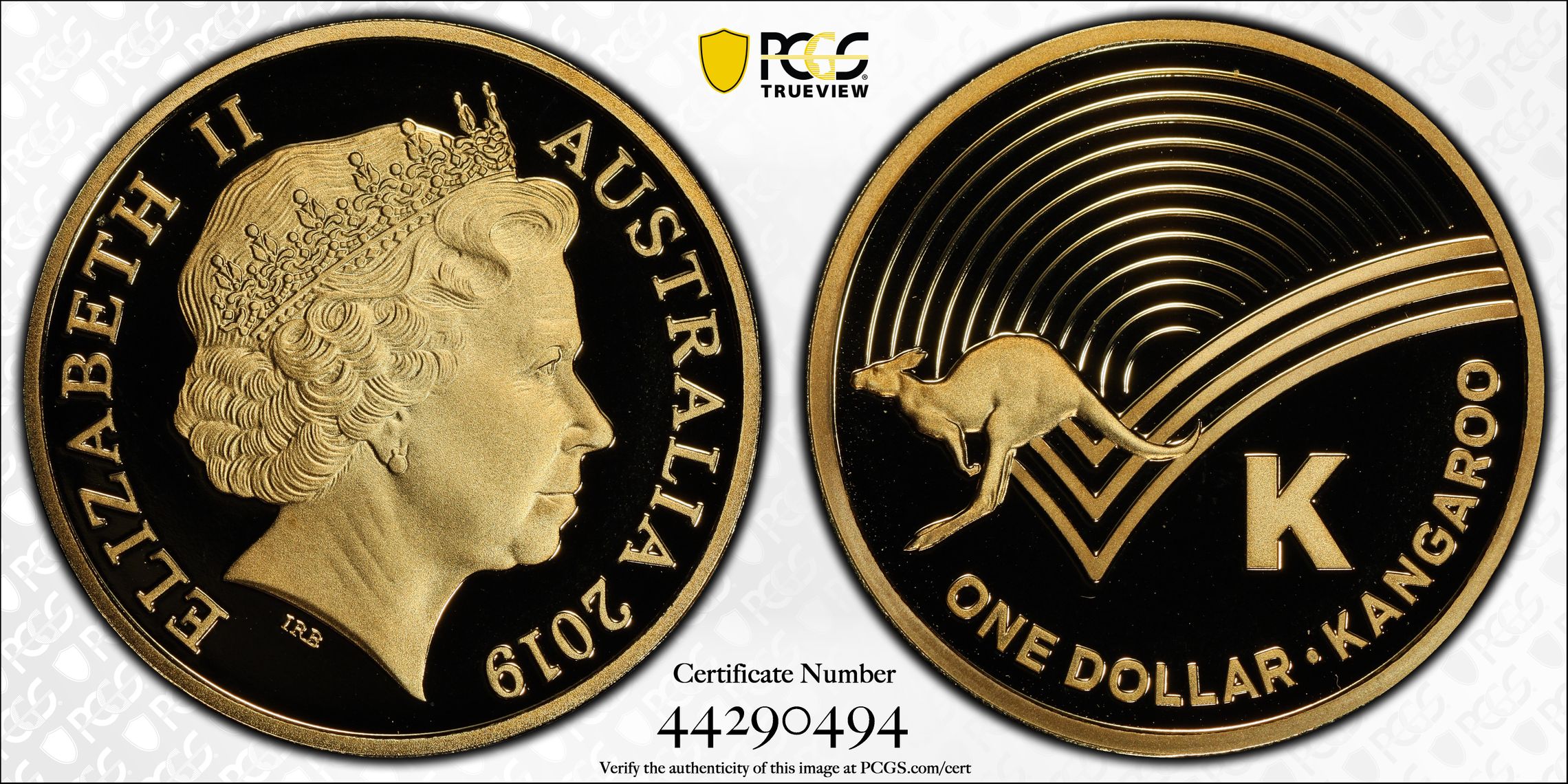 K- Kangaroo Great Aussie Coin Hunt, POP 6/0, One Dollar, 2019, PCGS PR70DCAM