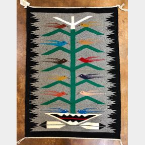 Tree of Life Navajo Textile by Nora Bitah