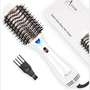 ONE STEP HAIR DRYER & VOLUMIZING HOT AIR BRUSH, HAIR BLOW DRYER BRUSH, CERAMIC STRAIGHTENER BRUSH, CURLER & HOT COMB 4 IN 1 SALON