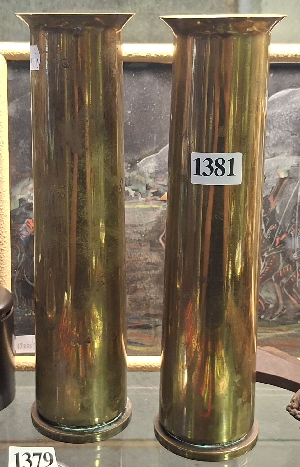 A PAIR OF TRENCH ART VASES