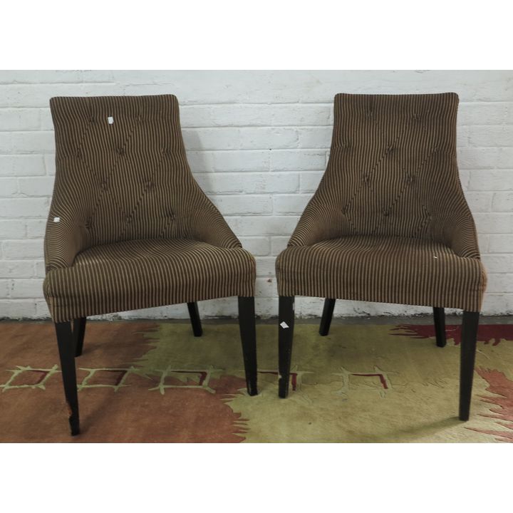 PAIR OF UPHOLSTERED ARMCHAIRS