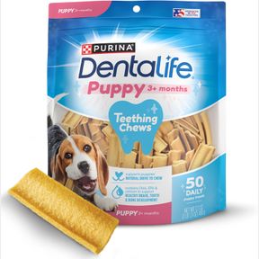 1.08 POUND (PACK OF 1) DENTALIFE PUPPY TEETHING DOG CHEWS FOR SMALL DOGS 3 MONTHS AND UP, CHICKEN FLAVOR, 1.08 LB., 50 CHEWS - 50