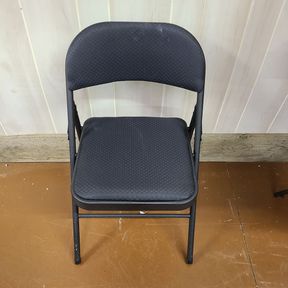 Cosco Black Folding Metal Chair with Fabric Seat and Back