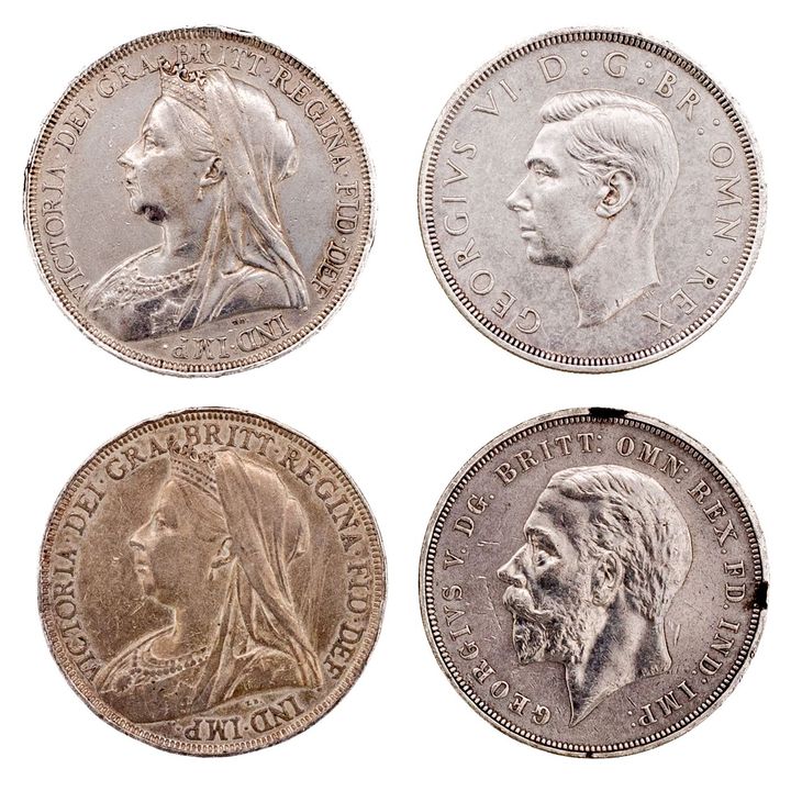 Great Britain, Victoria - George VI, Crown, 1896 - 1937, VF - EF