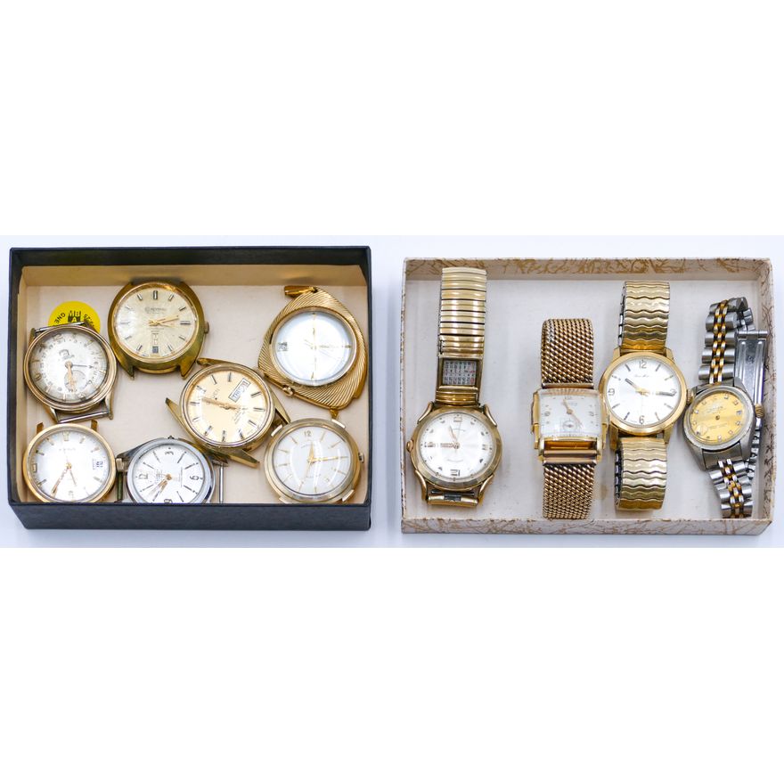 2 Boxes Vintage Men's Wristwatches