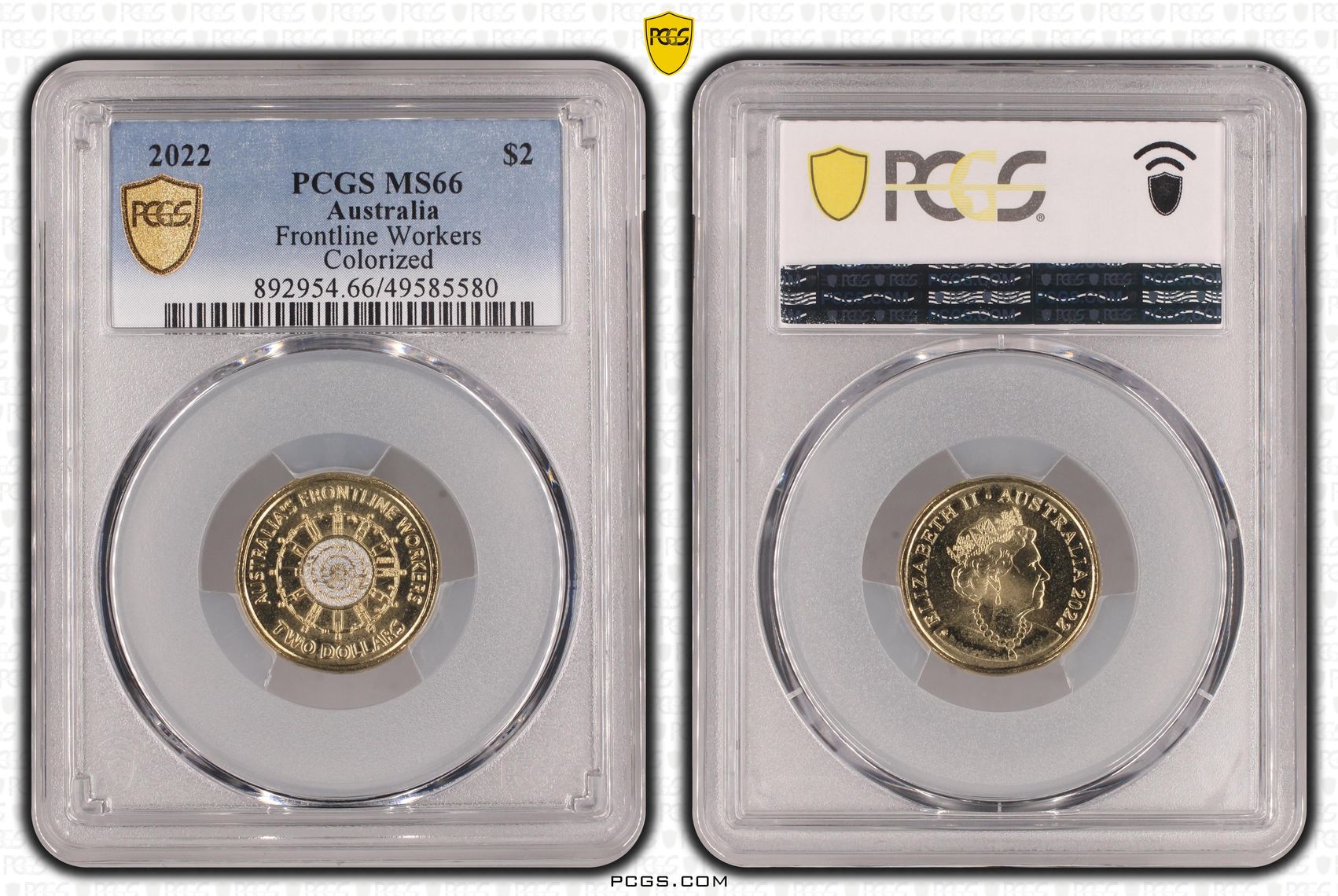 Elizabeth II, Frontline Workers Colorized , Two Dollar, 2022, PCGS MS66