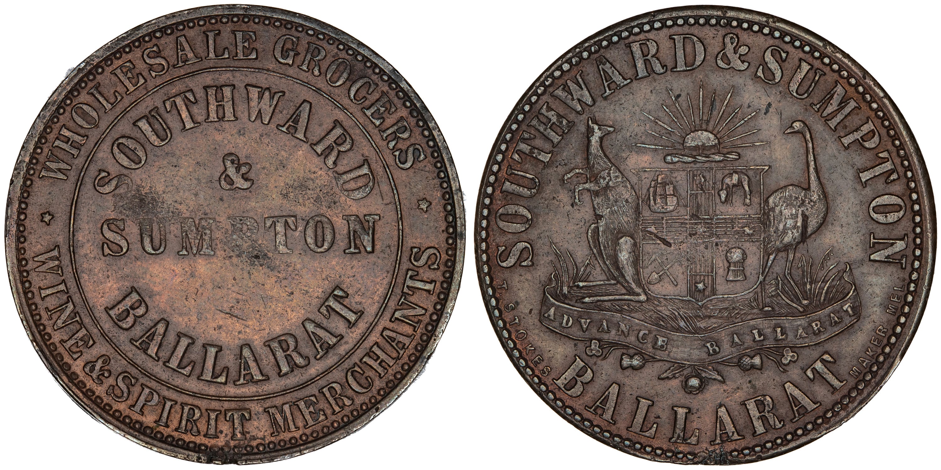 172 · A.501  Southward & Sumpton - Ballarat, VIC, Penny,  Fine