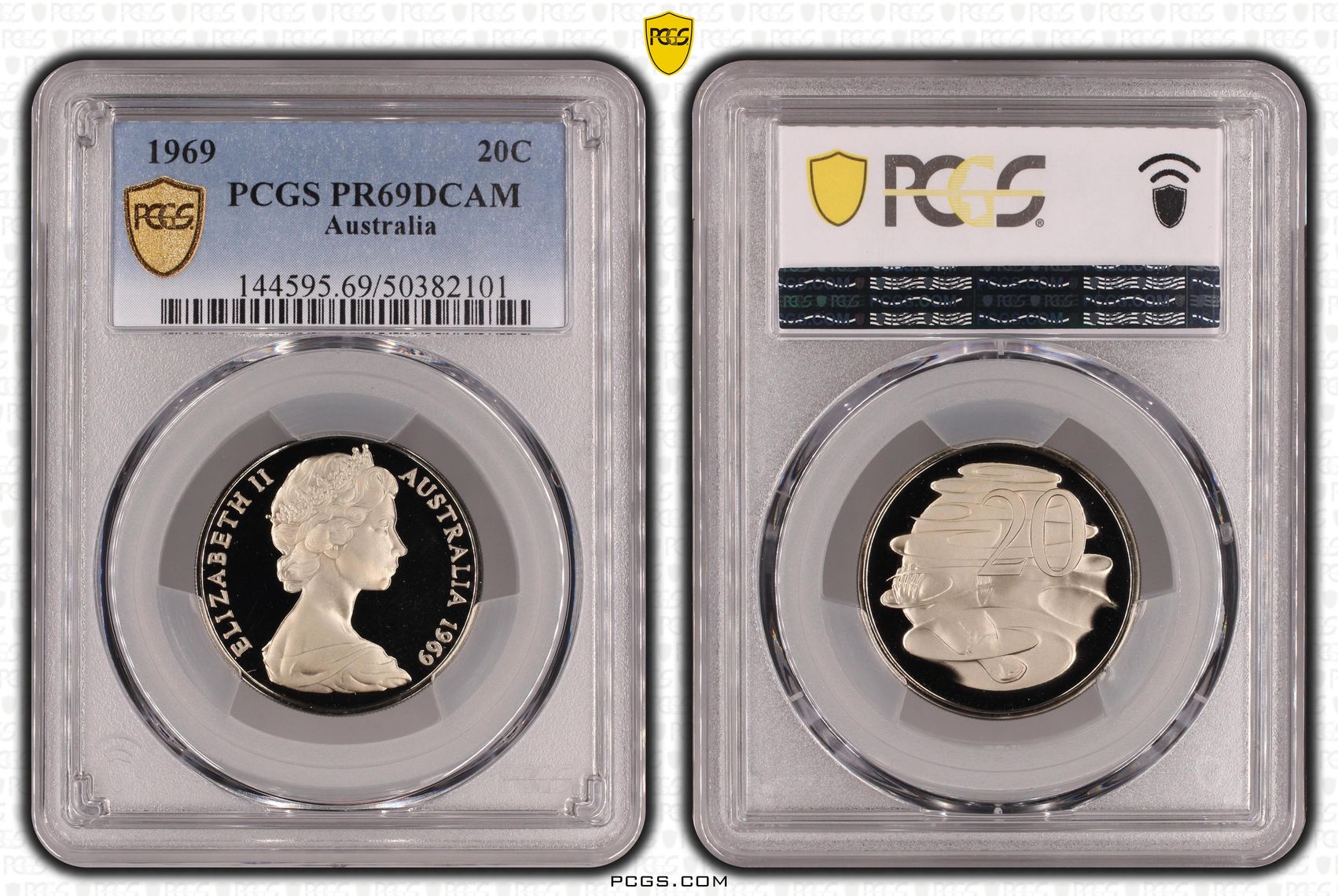 Twenty Cent, 1969, PCGS PR69DCAM