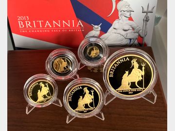 2013 ELIZABETH II BRITANNIA PROOF GOLD 5-COIN SET