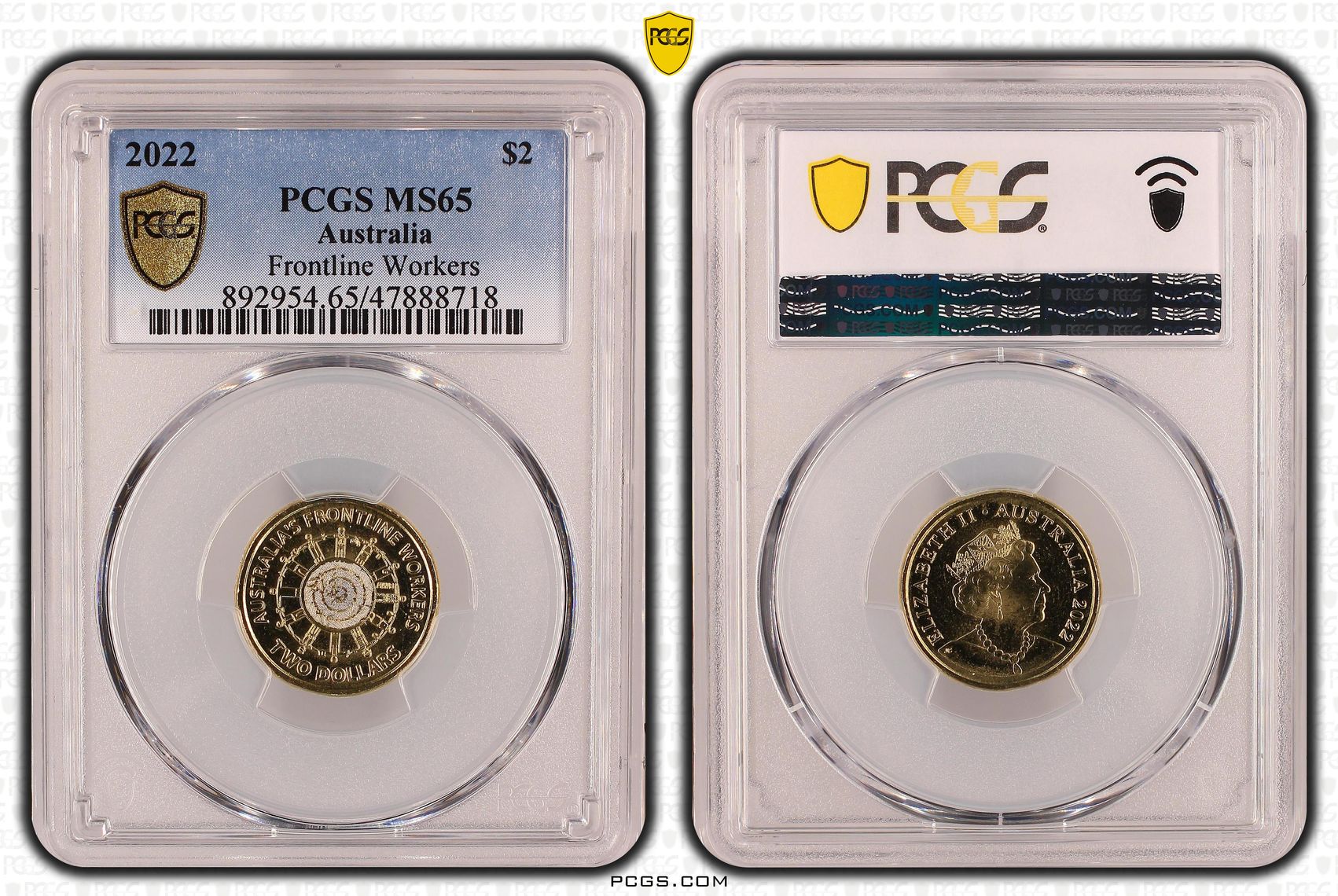 Frontline Workers Colorized, Two Dollar, 2022, PCGS MS65