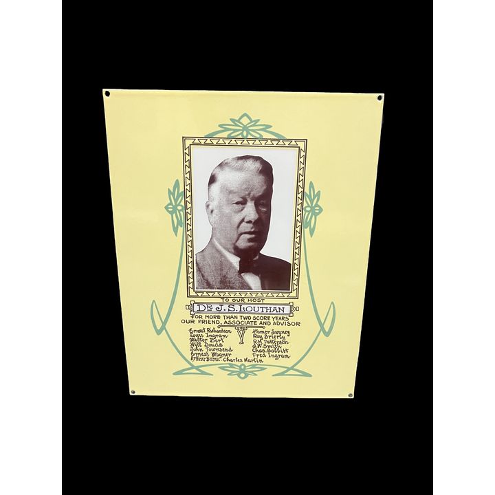 1930 Medical Society Dr J S Louthan Host Advisor Porcelain Sign