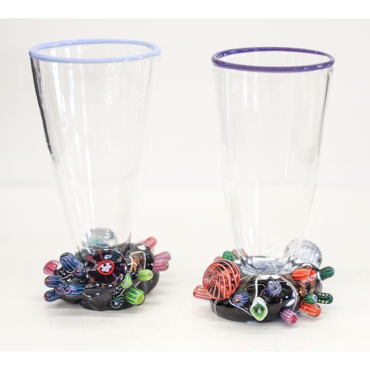 Mark Eckstrand ''Pair of Sea Life Goblets'' 2000 Glass