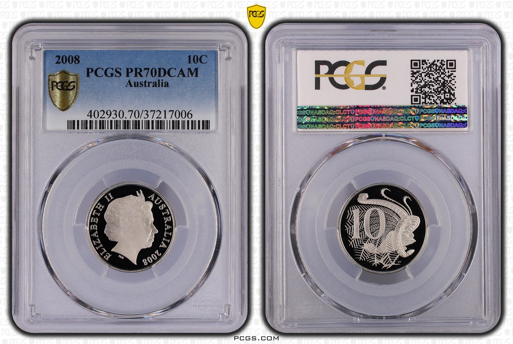 148 · 2008 Australia Ten Cent, 10c PCGS - PR70DCAM POP 50/0 -006
