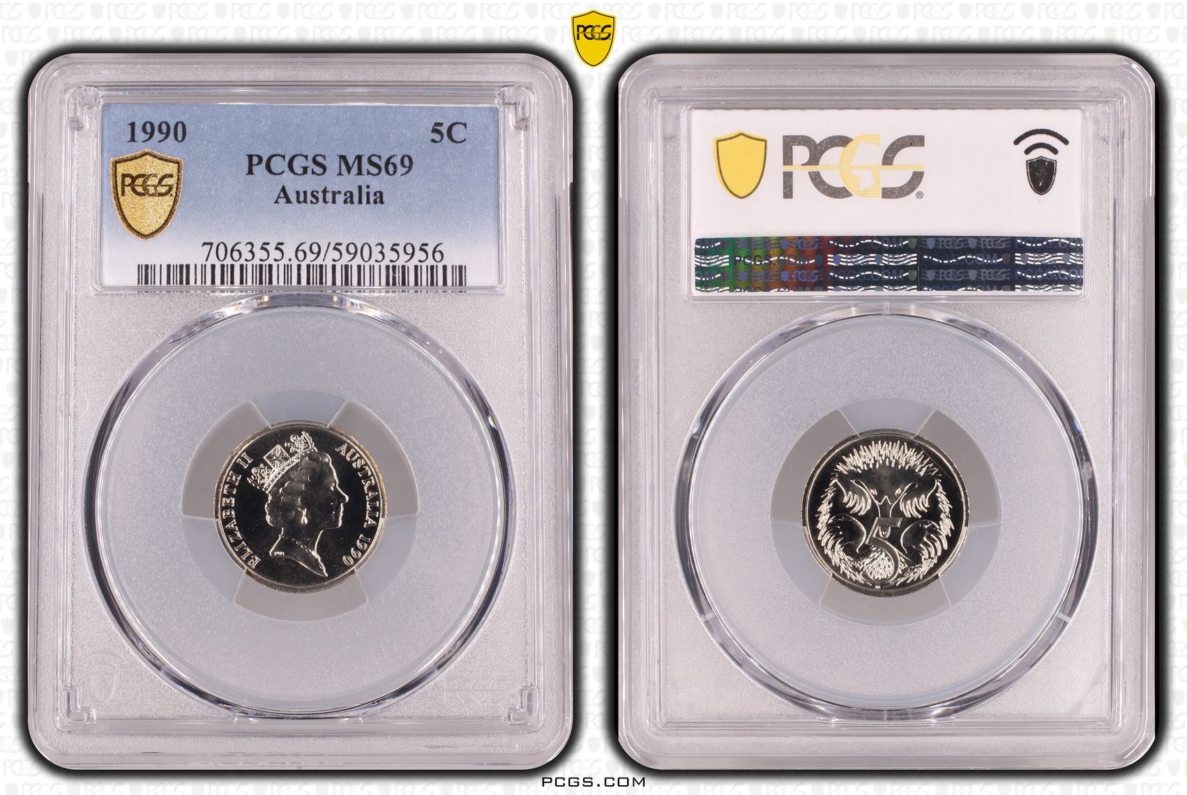 POP 6/0, Five Cent, 1990, PCGS MS69
