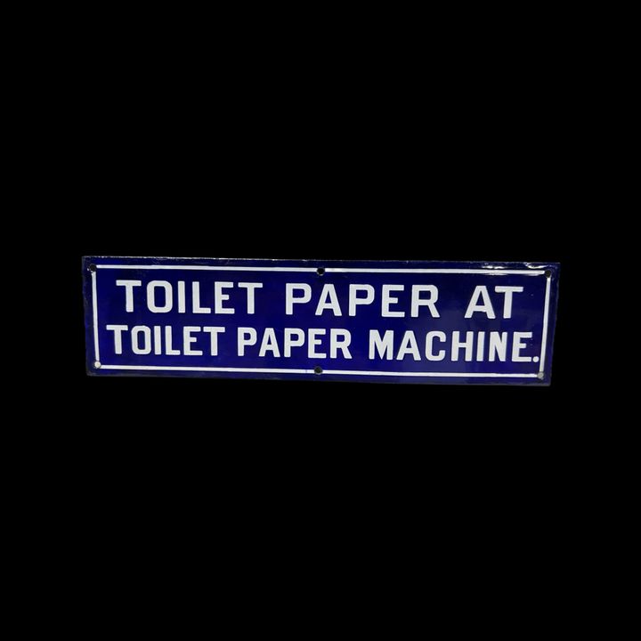 Toilet Paper At Toilet Paper Machine Bathroom Restroom Sign