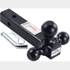 TOPTOW TRAILER HITCH TRI BALL MOUNT, WITH 1-7/8", 2" AND 2-5/16" CHROME TOW BALLS, FITS FOR 2" RECEIVERS