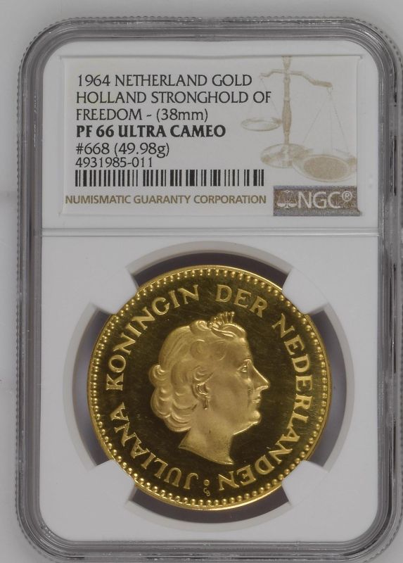 Netherlands Juliana 1964 Gold Medal Holland Stronghold of