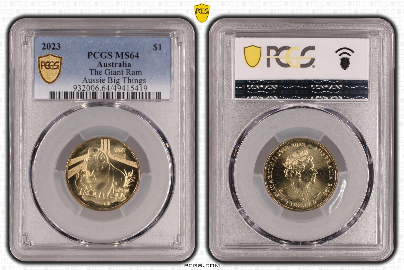 The Giant Ram Aussie Big Things , One Dollar, 2023, PCGS MS64