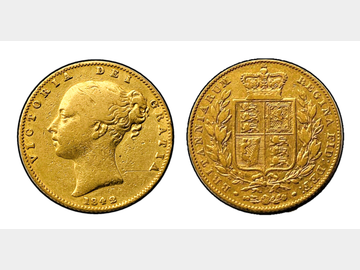 1842 VICTORIA SHIELD SOVEREIGN CLOSED 2 VARIETY